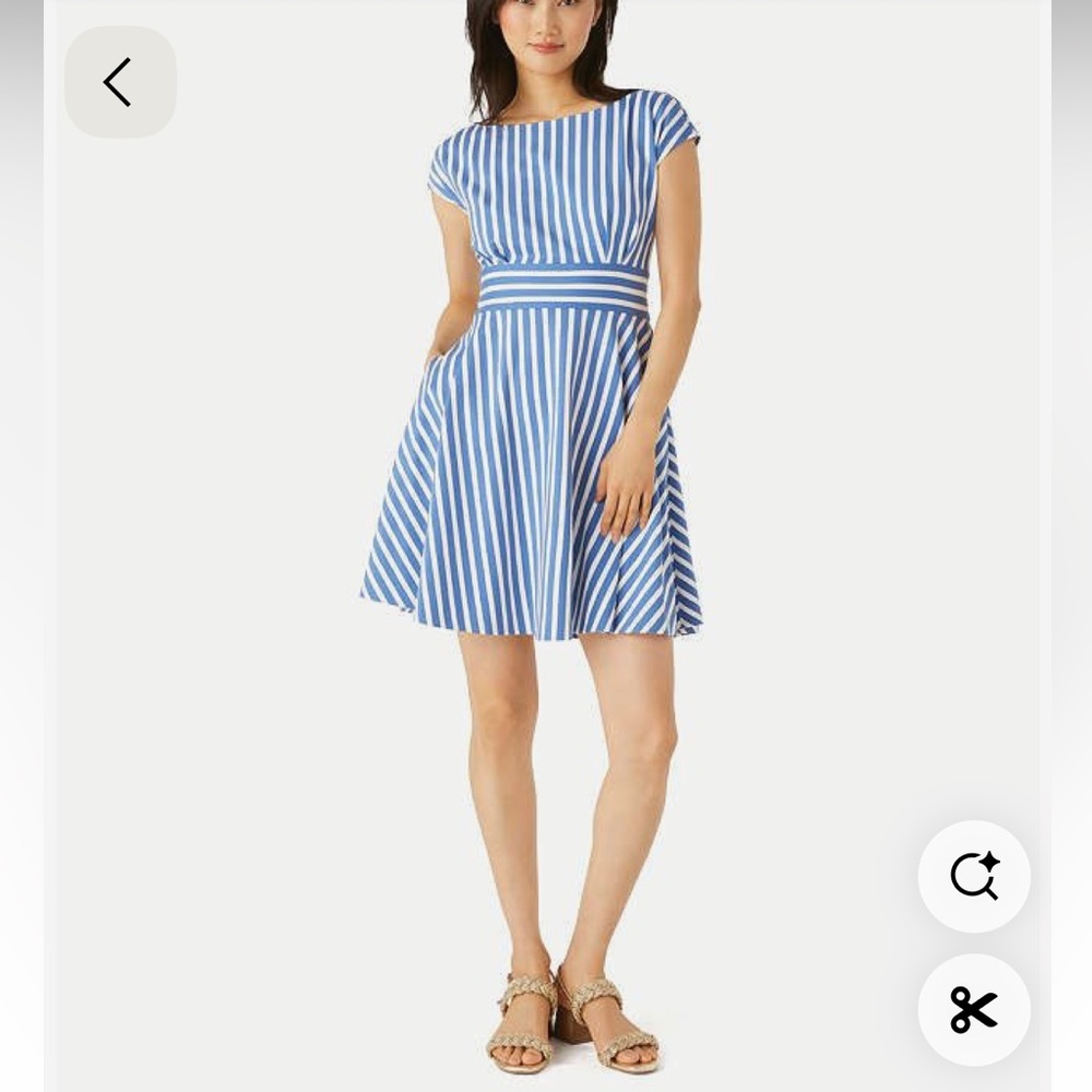 Basket Stripe Ponte Fiorella Dress Large